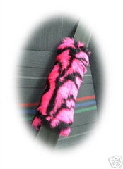 1 singular fuzzy seatbelt pad choose your print zebra cow bee tiger leopard cheetah Pink tiger
