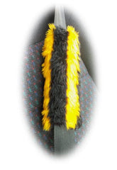 1 singular fuzzy seatbelt pad choose your print zebra cow bee tiger leopard cheetah Bee