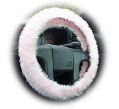 Baby pink fuzzy faux fur car steering wheel cover Poppys Crafts