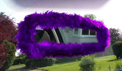 Purple faux fur fuzzy rear view interior car mirror cover