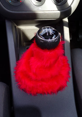 Racing Red fluffy fuzzy gear stick gaiter cover