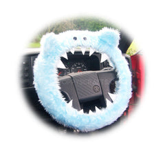 Fuzzy Monster car steering wheel cover Plain faux fur choice of colour Poppys Crafts