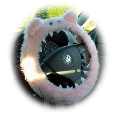 Fuzzy Monster car steering wheel cover Plain faux fur choice of colour Poppys Crafts