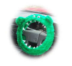 Fuzzy Monster car steering wheel cover Plain faux fur choice of colour Poppys Crafts