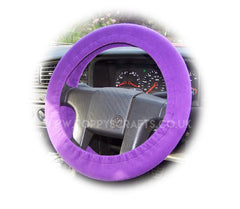 Gorgeous dark Purple fleece car steering wheel cover Poppys Crafts