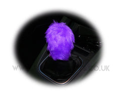 Fuzzy faux fur funky purple Gear knob cover Poppys Crafts