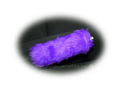 Gorgeous Purple fluffy faux fur car accessories 4 piece set Poppys Crafts