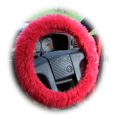 Fuzzy furry steering wheel cover choice of colour's Poppys Crafts