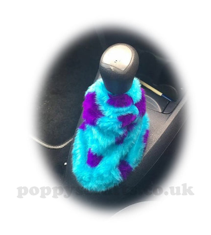 Monster spot print faux fur fluffy gear stick gaiter cover