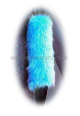 Single fluffy faux fur seatbelt pad / shoulder pad in choice of colour Teal