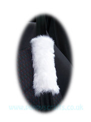 Single fluffy faux fur seatbelt pad / shoulder pad in choice of colour Poppys Crafts